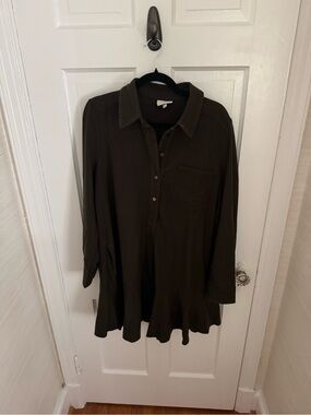 Tuckernuck Olive brushed wool Callahan shirt dress
